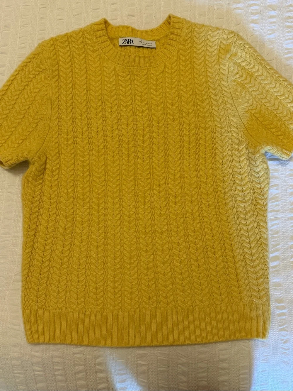 ZARA Yellow Knit Short Sleeve Sweater Women's - Picture 1 of 3